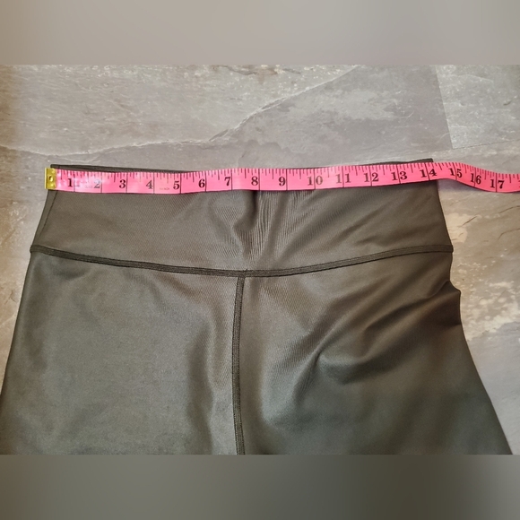 NWOT Abercrombie & Fitch High Rise bike shorts. Dark olive green. Size L. - Picture 6 of 11